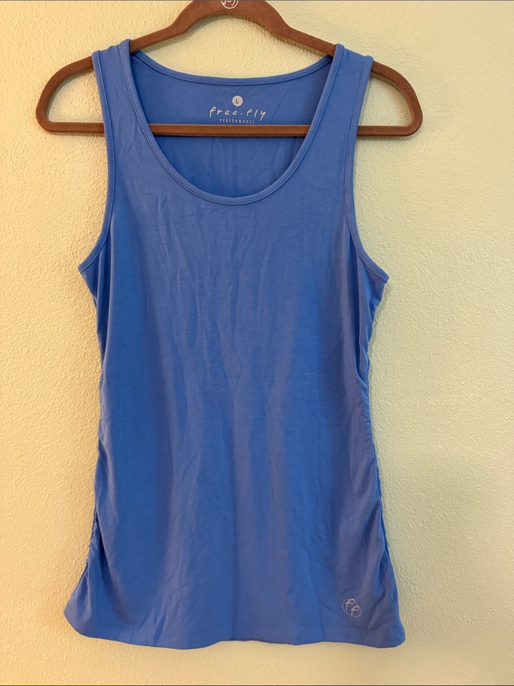 Free Fly Apparel Blue Scoop Neck Performance Tank